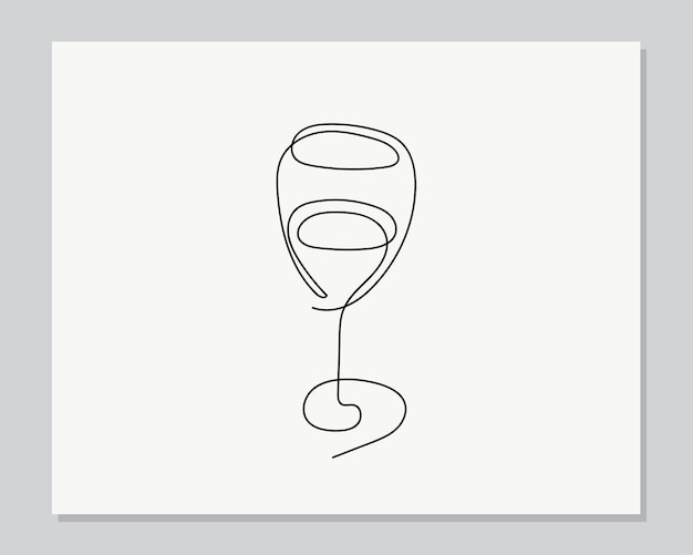 Agua en vaso ilustración continua de una línea