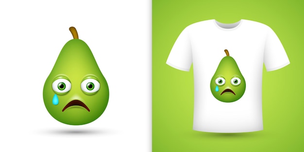 Aguacate en camisa blanca Vector