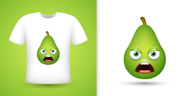 Aguacate en camisa blanca vector