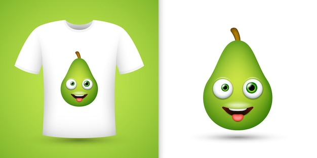 Aguacate en camisa blanca Vector