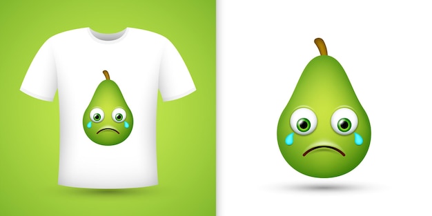 Aguacate en camisa blanca Vector