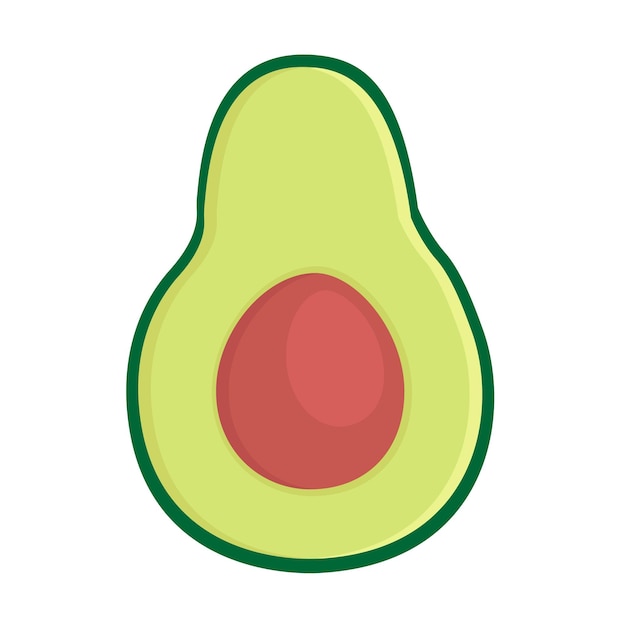 Aguacate dibujado a mano plana vectorial