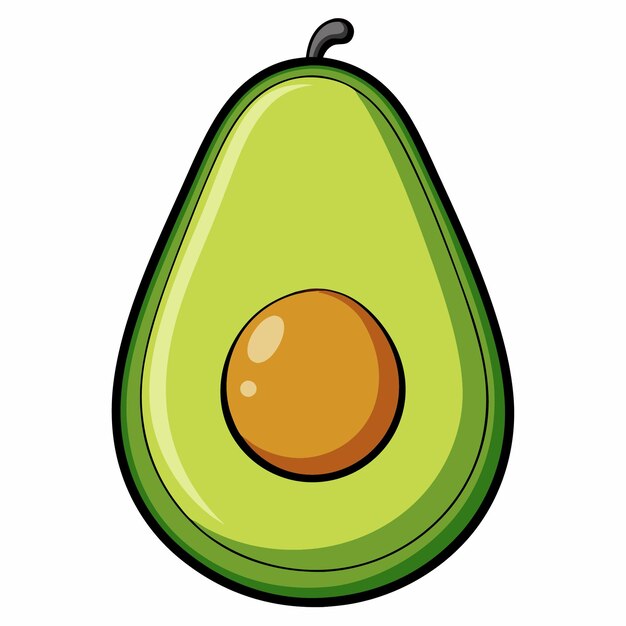 un aguacate con la mitad de la mitad de él
