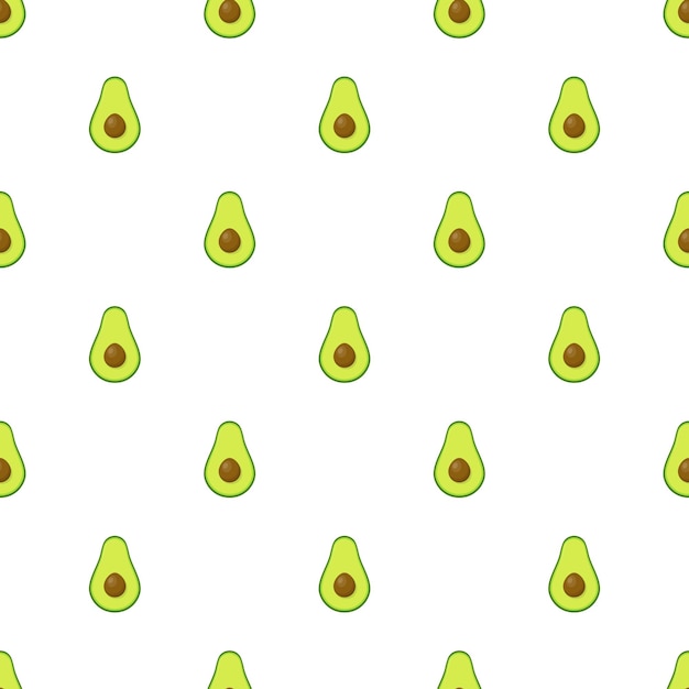 Aguacate con semillas cortadas a la mitad para textiles, estampados, prendas de vestir, edredones, pancartas y más. Fondo de alimentos saludables. Frutas de verano para un estilo de vida saludable. frutas orgánicas. ilustración vectorial