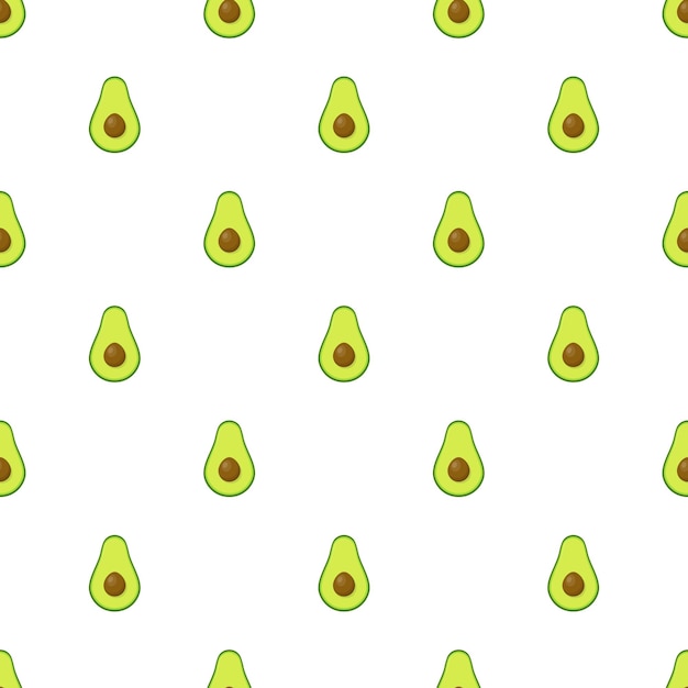 Aguacate con semillas cortadas a la mitad para textiles, estampados, prendas de vestir, edredones, pancartas y más. fondo de alimentos saludables. frutas de verano para un estilo de vida saludable. frutas orgánicas. ilustración vectorial