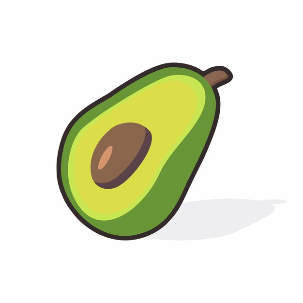 Un aguacate verde con una mancha marrón en la parte inferior.