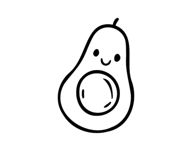 Aguacho personaje gracioso con una sonrisa dibujado a mano icono de garabateo Aguacho feliz dibujado sonriente elemento de contorno clipart
