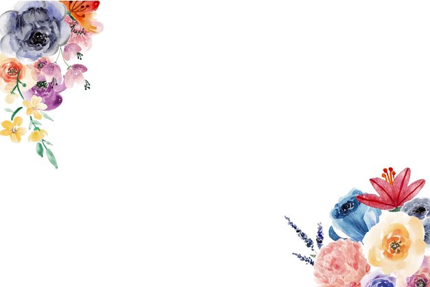 Aguarela de fondo floral abstracto