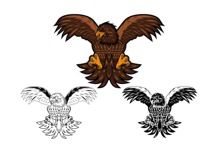 Vector águila aislada en blanco esta ilustración vectorial se puede utilizar como una impresión en un tatuaje de camisetas, etc.