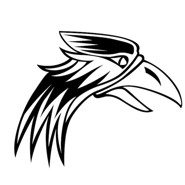 Vector Águila aislada sobre fondo blanco signo blanco y negro