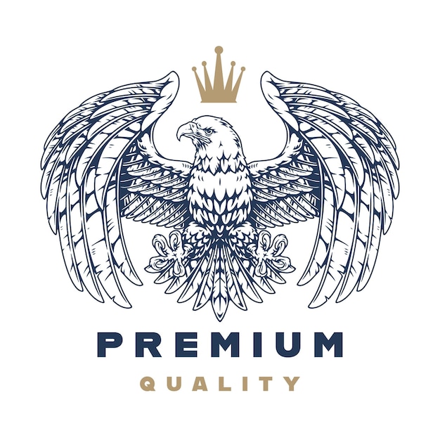 Águila con alas y corona que simboliza la fuerza