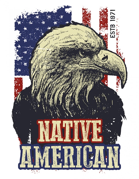 Águila americana. estampado de camiseta. elemento para su diseño.