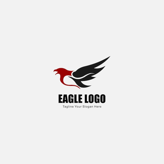 Águila animal logo vector gráfico con alas arriba