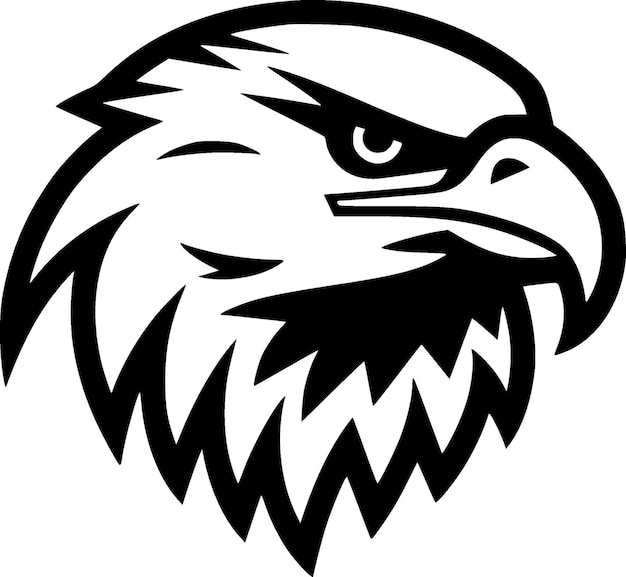 Águila blanco y negro icono aislado ilustración vectorial