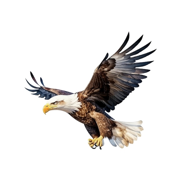 Vector Águila calva con bandera de estados unidos día de la independencia del 4 de julio estados unidos