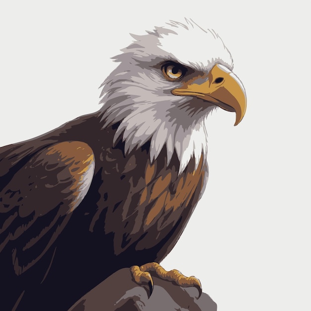 un águila calva con cabeza blanca y plumas marrones