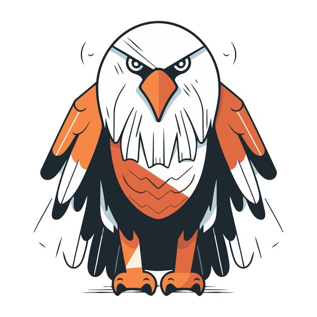 Vector Águila calva símbolo de américa ilustración vectorial sobre fondo blanco