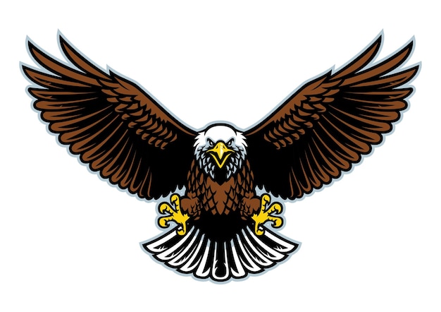 Águila calva volando con alas abiertas
