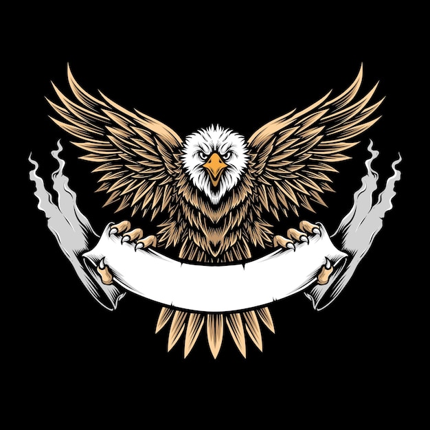Águila calva, vuelo, vector, logotipo