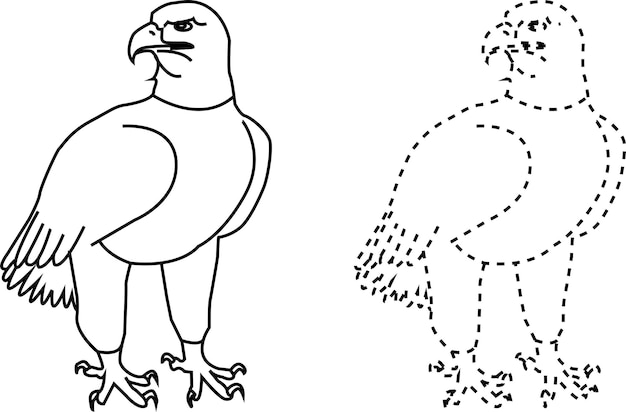 Águila con contornos y puntos