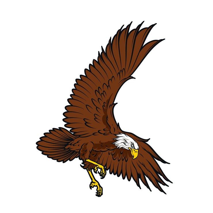 Vector un águila con una etiqueta amarilla que dice águila en él