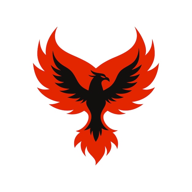 águila fénix colorida con alas de fuego