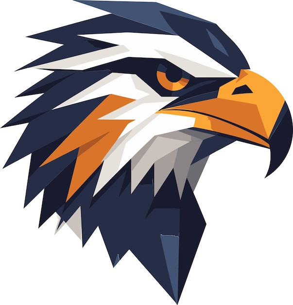 un águila con una franja azul y blanca en la cabeza