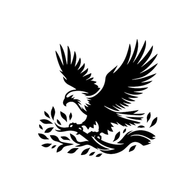 Águila de pescado africana diseño vectorial de estilo silueta minimalista moderno