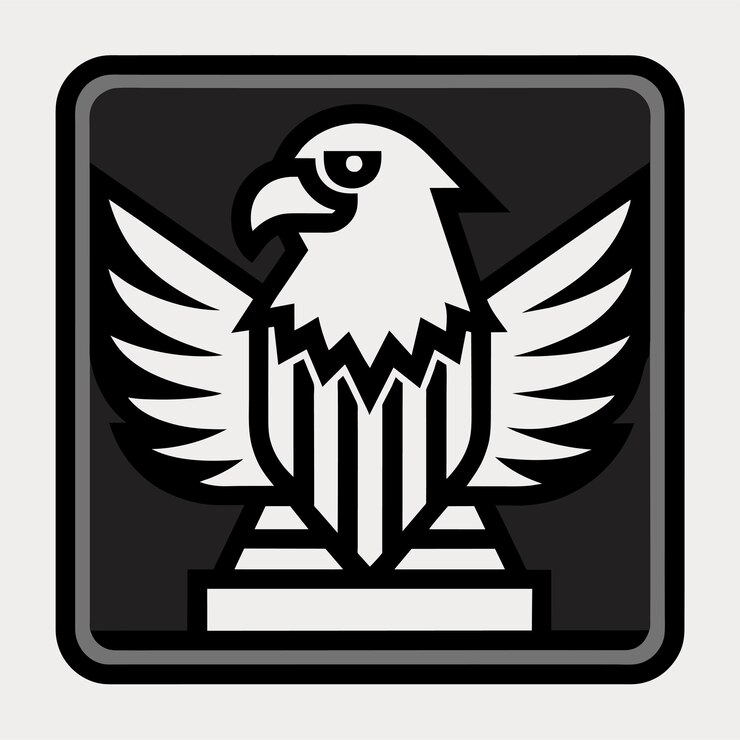Vector un águila con una pluma en el medio