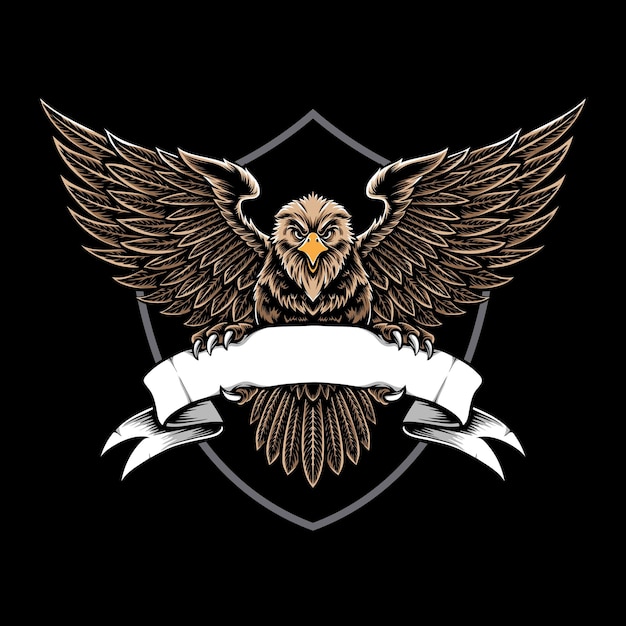 Águila sostiene el logo de la cinta