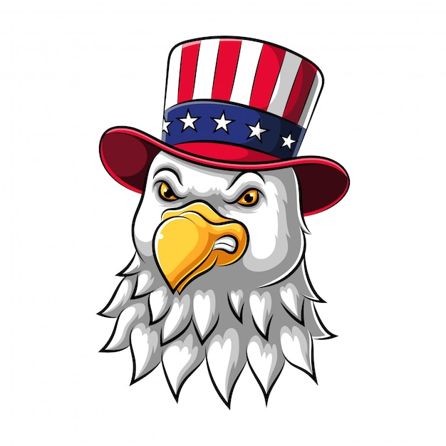 águila usa un sombrero americano estampado