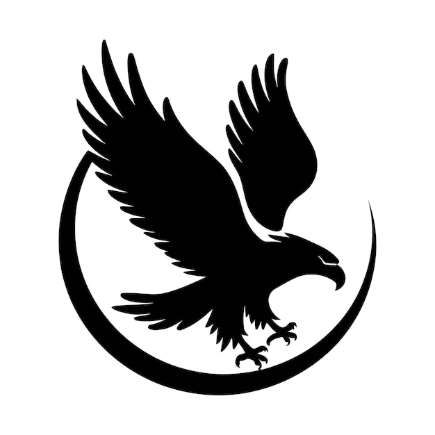 el águila volando sobre la luna ilustración