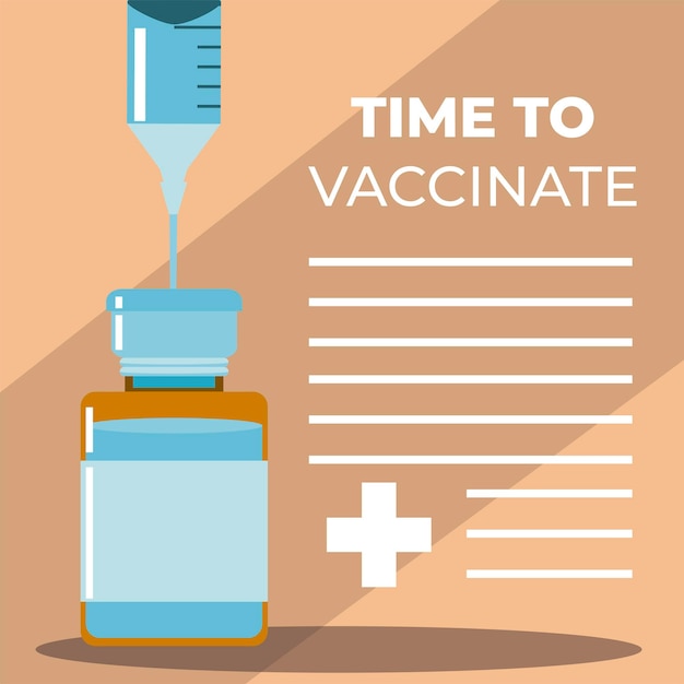 Aguja de jeringa de vacuna mundial en ilustración de medicina vial