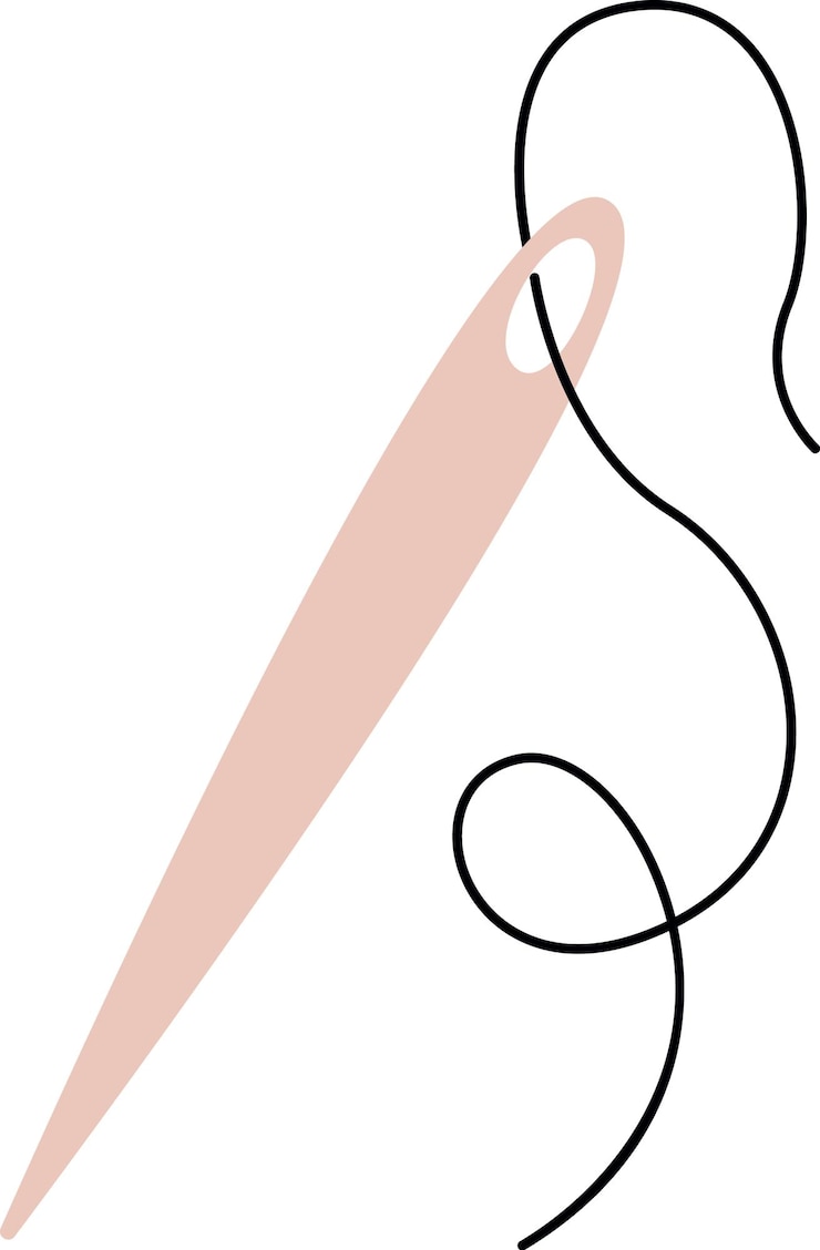 Vector aguja de tejer con hilo