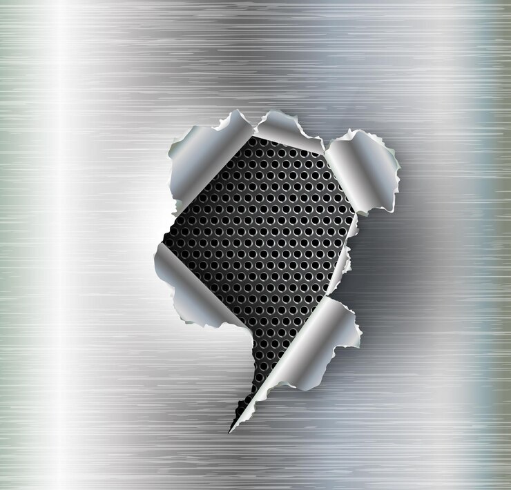 Vector agujero de metal.