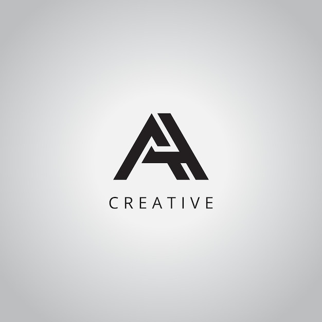 AH HA Moderno Alfabeto Creativo Diseño de Logotipo de Negocio plantilla de icona vectorial