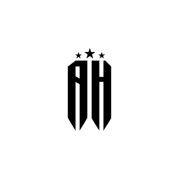 AH Monogram Logo Diseño carta texto nombre símbolo monocromo logotipo alfabeto carácter simple logo