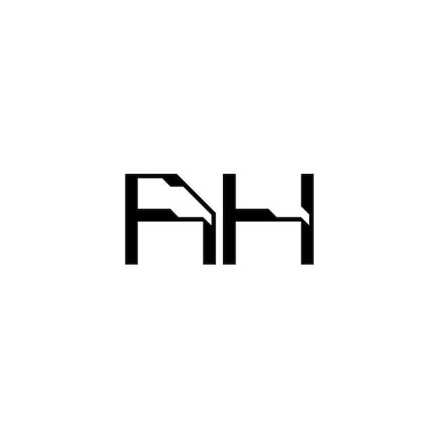 AH Monogram Logo Diseño carta texto nombre símbolo monocromo logotipo alfabeto carácter simple logo