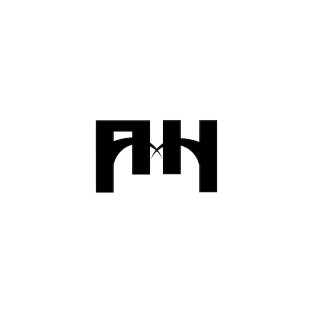 AH Monogram Logo Diseño carta texto nombre símbolo monocromo logotipo alfabeto carácter simple logo