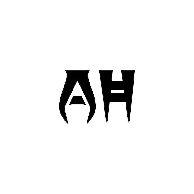 AH Monogram Logo Diseño carta texto nombre símbolo monocromo logotipo alfabeto carácter simple logo