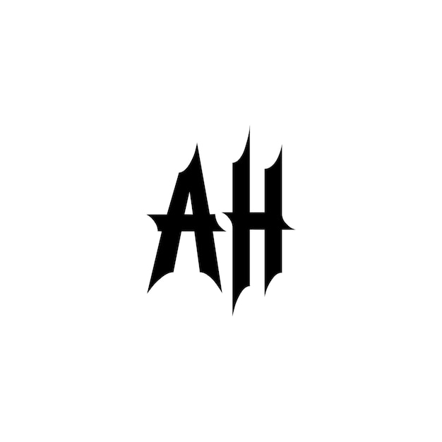 AH Monogram Logo Diseño carta texto nombre símbolo monocromo logotipo alfabeto carácter simple logo