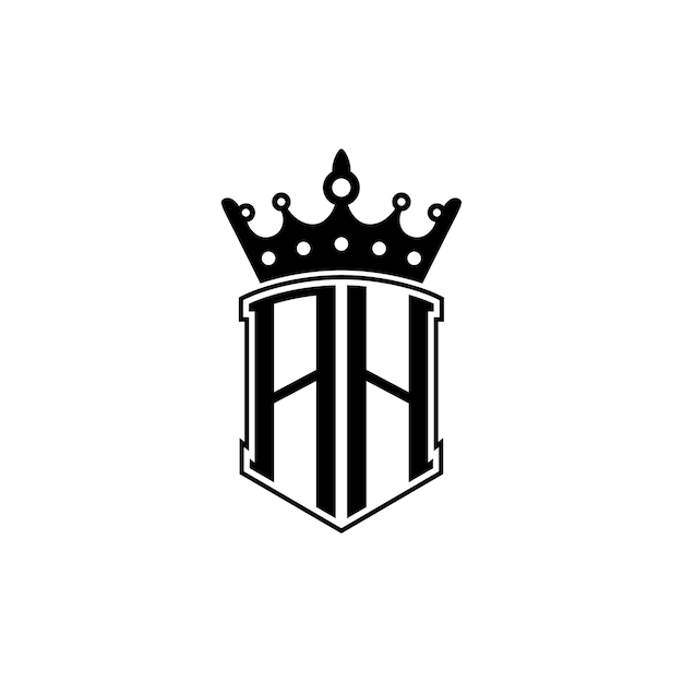 AH Monogram Logo Diseño carta texto nombre símbolo monocromo logotipo alfabeto carácter simple logo