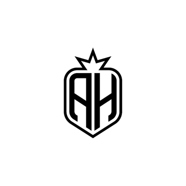 AH Monogram Logo Diseño carta texto nombre símbolo monocromo logotipo alfabeto carácter simple logo