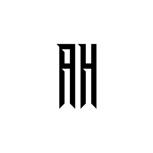 AH Monogram Logo Diseño carta texto nombre símbolo monocromo logotipo alfabeto carácter simple logo