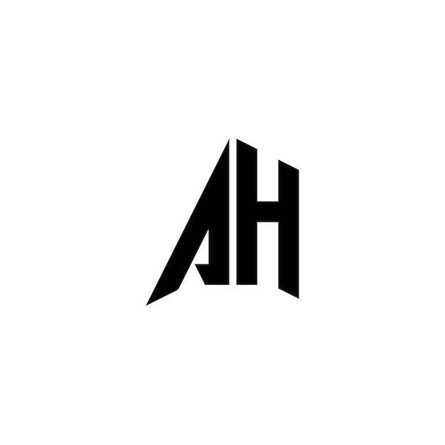 AH Monogram Logo Diseño carta texto nombre símbolo monocromo logotipo alfabeto carácter simple logo