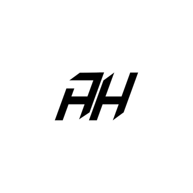 AH Monogram Logo Diseño carta texto nombre símbolo monocromo logotipo alfabeto carácter simple logo
