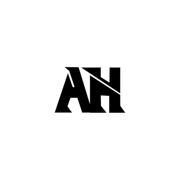 AH Monogram Logo Diseño carta texto nombre símbolo monocromo logotipo alfabeto carácter simple logo