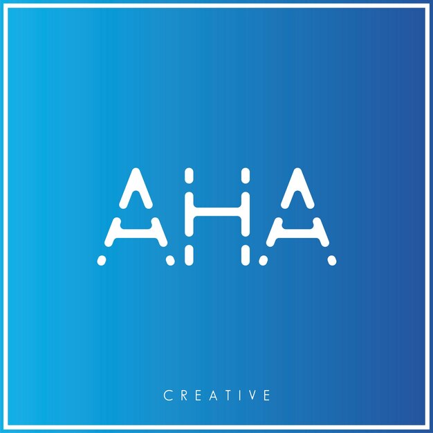 AHA Creative Vector Latter Diseño de logotipo Minimal Logotipo Latter Ilustración vectorial premium Monograma