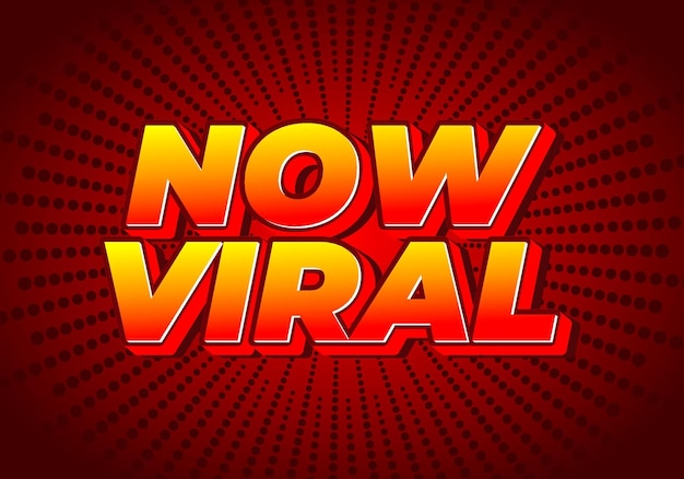 Ahora efecto de texto viral para las redes sociales en estilo 3D y colores modernos