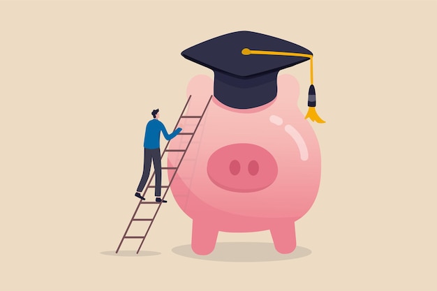 ahorrar dinero para lograr la ilustración de grado